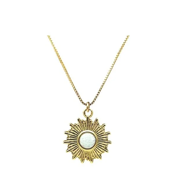 Women’s infinity pendant necklaces-Opalite Textured Necklace (NGCP46405)