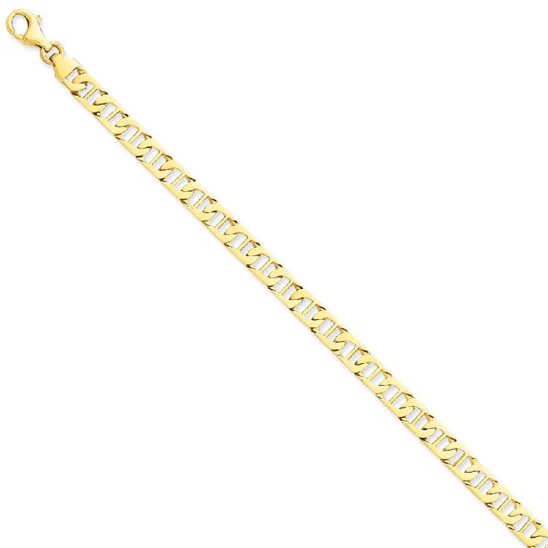 Women’s charm bracelets-14k 6.5mm Hand-polished Fancy Anchor Link Bracelet-WBC-LK678-7