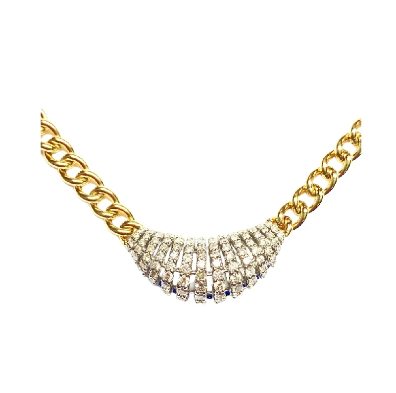 Women’s statement chain necklaces-Diamond Shell Necklace on Cuban Link Chain