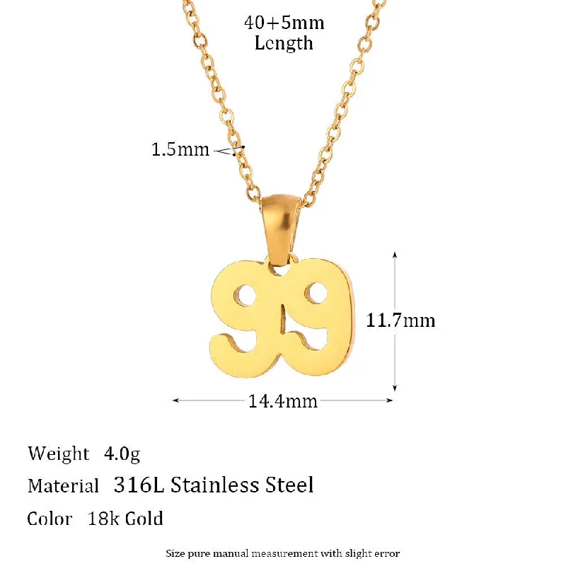 Classic Cut Year Necklace-Gold-99