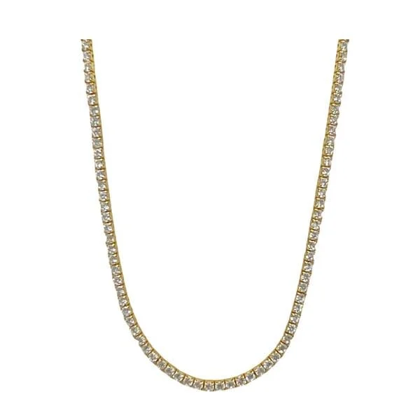 Women’s luxury pearl necklaces-Choker: CZ  Basket Set Necklace: Gold Vermeil (NG4645)