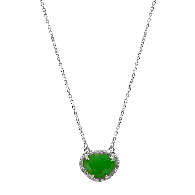 Women’s heart pendant necklaces-May Birthstone Necklace emerald silver gold