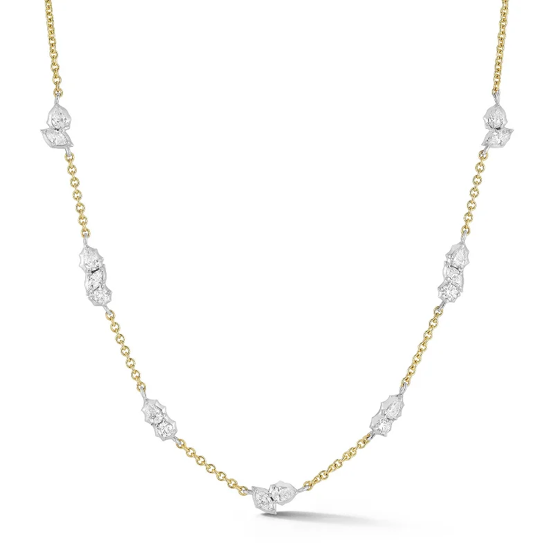 Women’s wedding necklaces-Posey Two-Tone Station Necklace