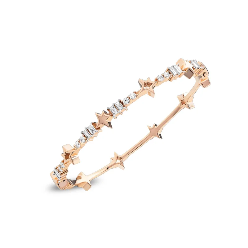 Women’s geometric bracelets-SIRIUS STAR GOLD DIAMOND BRACELET