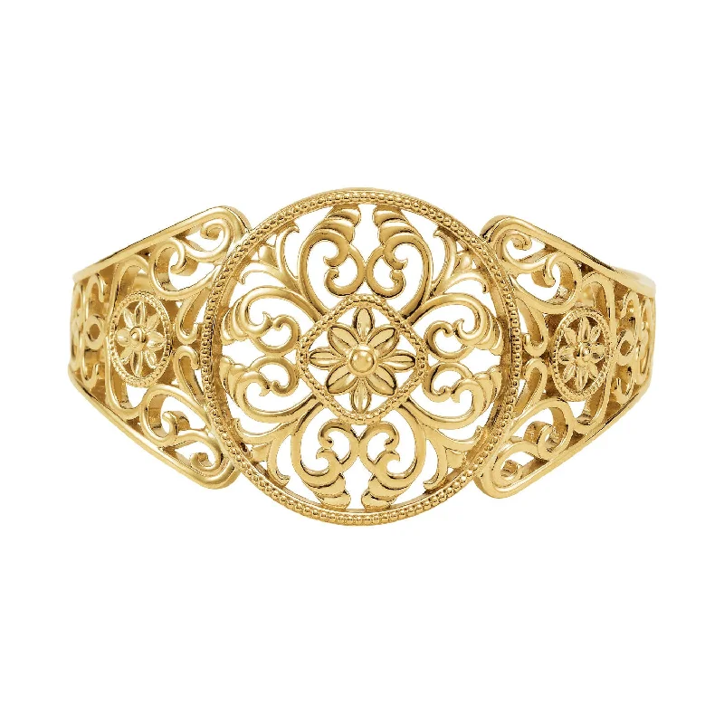 Women’s infinity bracelets-"BRC736" Filigree Cuff Bracelet