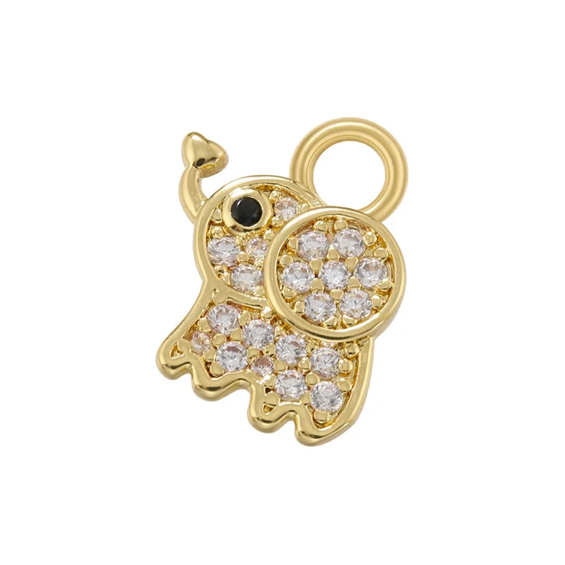 Vd1302 Golden White Diamond Elephant