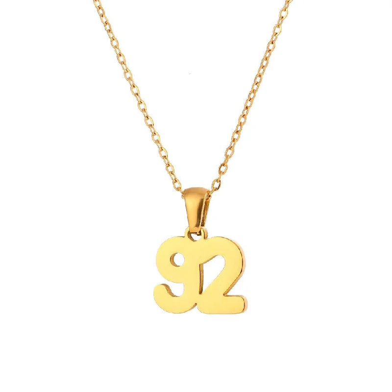 Classic Cut Year Necklace-Gold-92