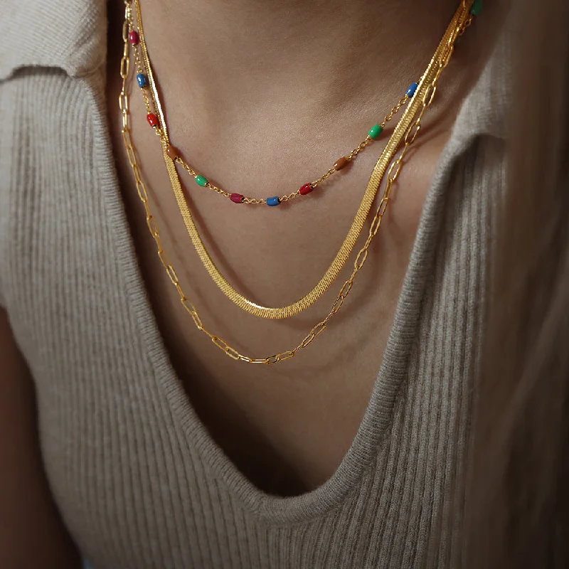 Gold Three-Layer Necklace