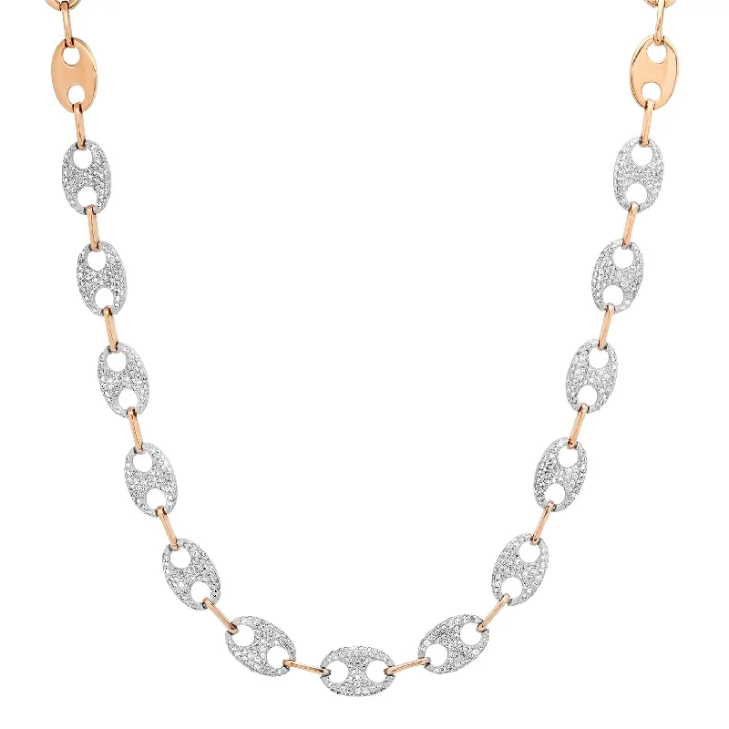 Women’s classic necklaces-The Jewel Diamond Mariner Link Chain Necklace