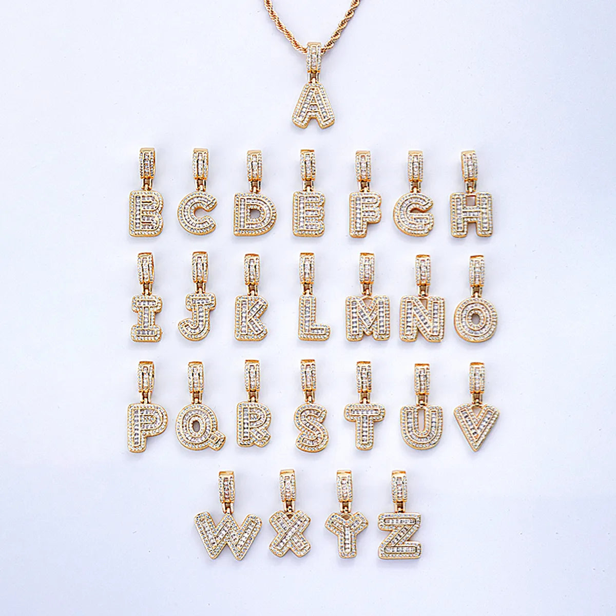 Women’s rose gold necklaces-Casual Sweet Shiny Letter Copper Zircon Pendant Necklace In Bulk