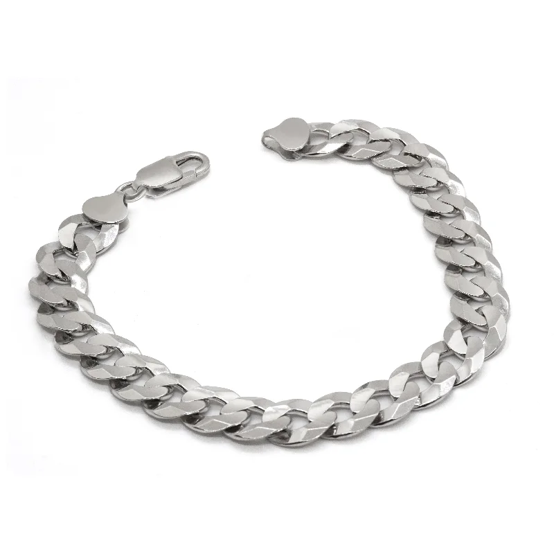 Women’s mixed metal bracelets-Silver Curb Bracelet 10mm