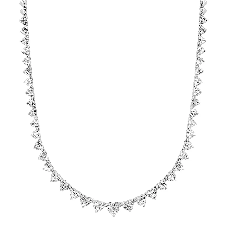 Women’s long necklaces-She's In Love Graduated Illusion Diamond Trio Tennis Necklace