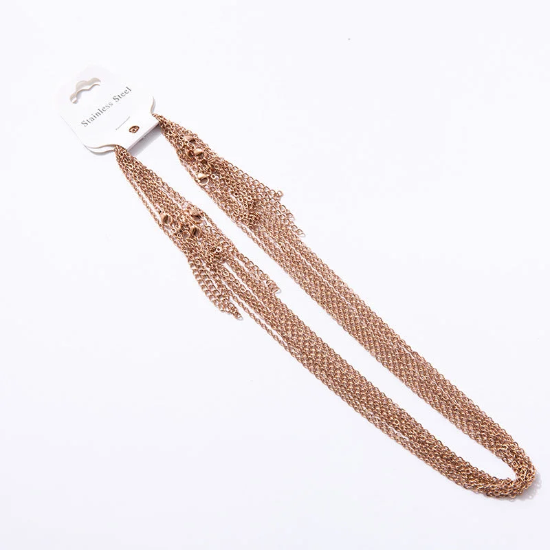 Width 1.5/Chain Length 45cm Extension Chain 5cm/Rose Gold