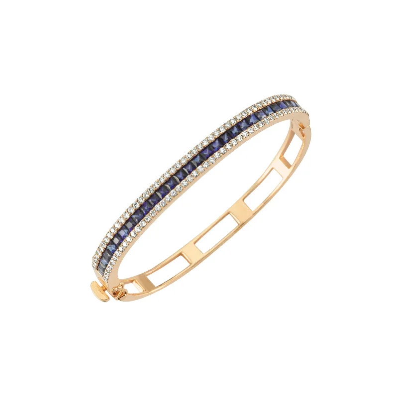 Women’s boho chic bracelets-MONDRIAN GOLD DIAMOND SAPPHIRE BRACELET