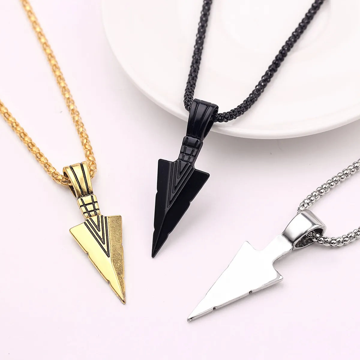 Women’s vintage pendant necklaces-1 Piece Fashion Arrow Alloy Plating Men's Pendant Necklace