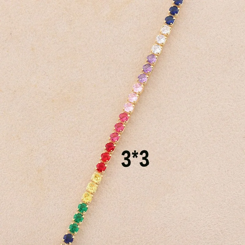 3mm Positioning Colorful Crystals-Gold