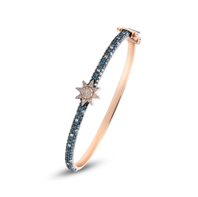 Women’s trendy bracelets-VENUS STAR GOLD BLUE DIAMOND BRACELET