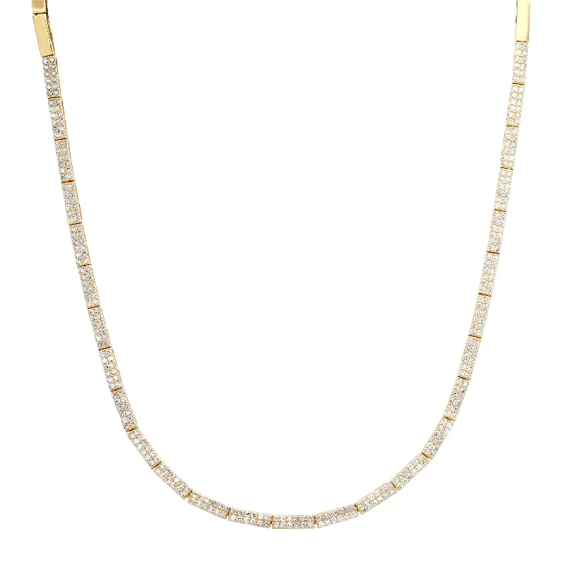 Women’s opal necklaces-Gold & Diamond Bar Collar Necklace