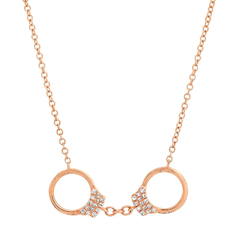 Women’s black diamond necklaces-Dainty Diamond Handcuff Necklace