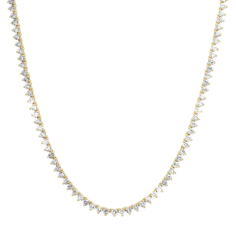 Women’s fine jewelry necklaces-Petite Perfect Three Prong Diamond Tennis Necklace