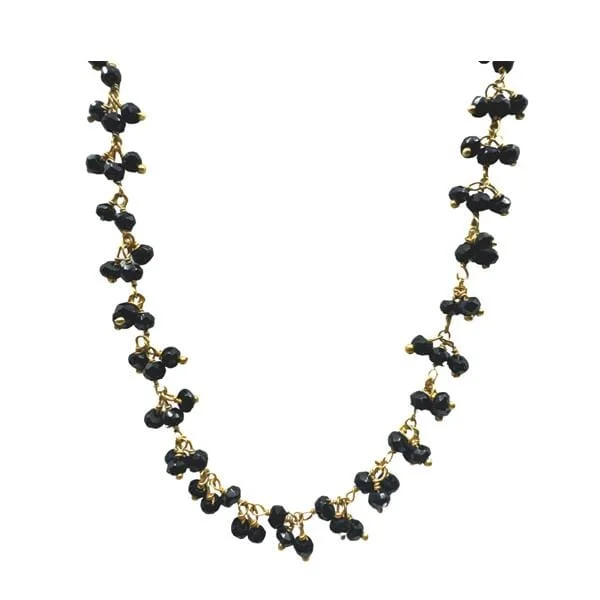 Women’s opal necklaces-Cluster Vermeil Necklace: Black Spinel (NGCL77X)