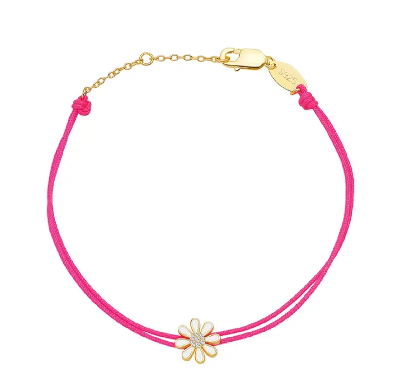 Women’s casual bracelets-Enamel Flower String Bracelet