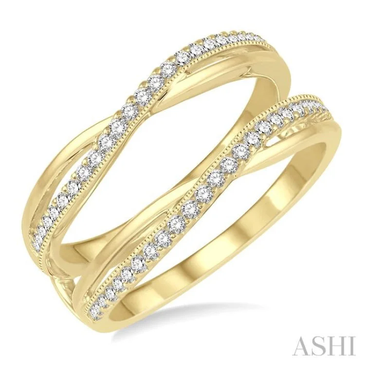 Women's yellow gold engagement rings-1/4 ctw Round Diamond Insert Ring in 14K Yellow Gold