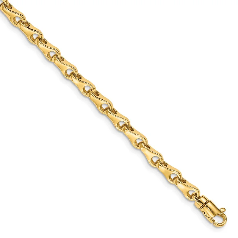 Women’s love bracelets-14k 3.9mm Hand-polished Fancy Link Bracelet-WBC-LK724-7.25