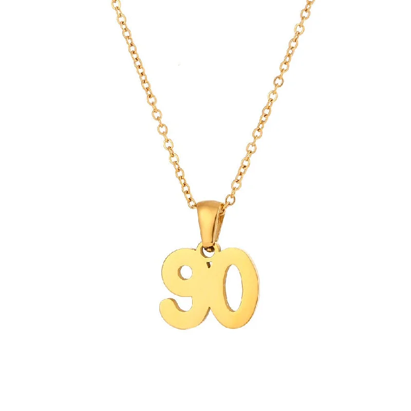 Classic Cut Year Necklace-Gold-90