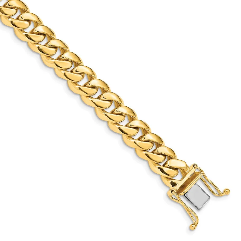 Women’s infinity bracelets-14k 8.7mm Hand-polished Miami Cuban Chain Link Bracelet-WBC-LK587-8.25