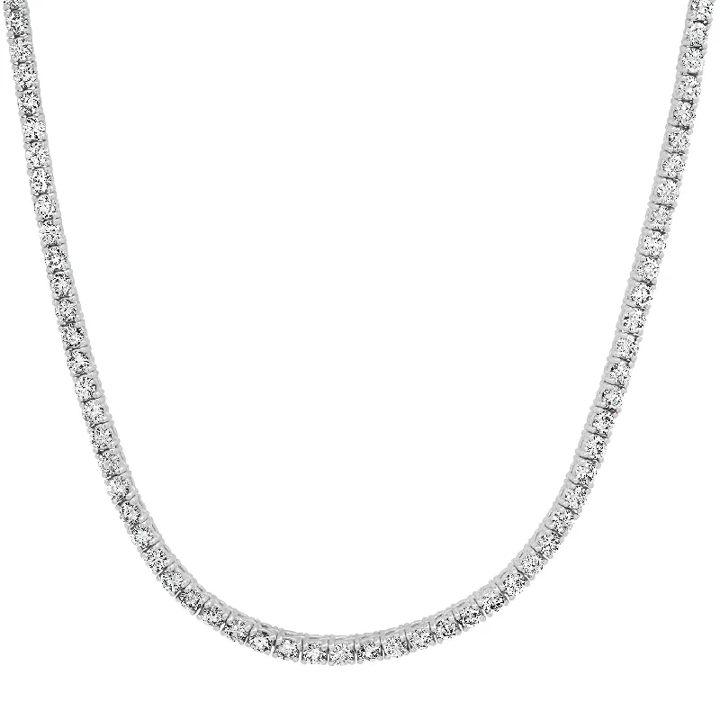 Women’s long necklaces-Luxe Perfect Four Prong Riviera Tennis Necklace