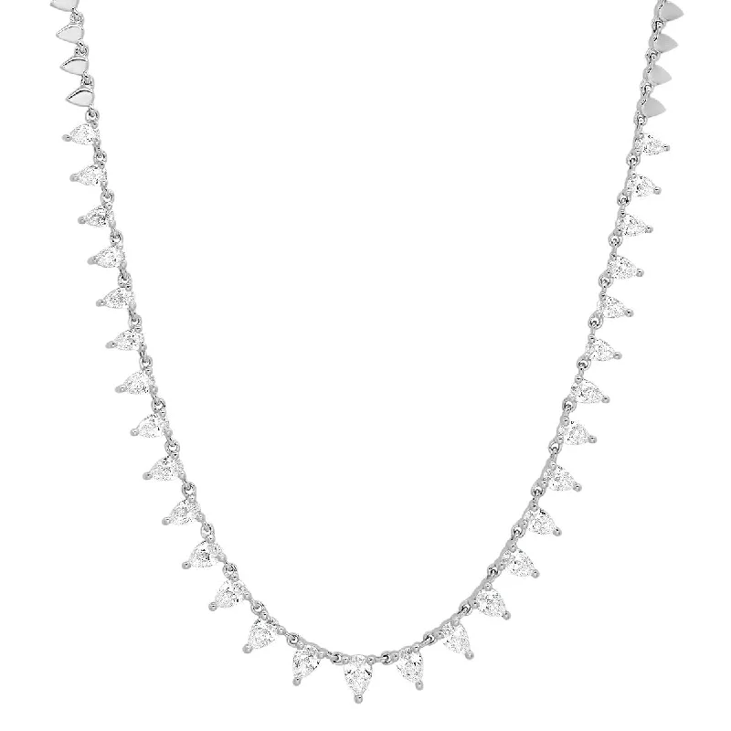 Women’s layered pearl necklaces-Pear Shaped Diamond Tiara Necklace