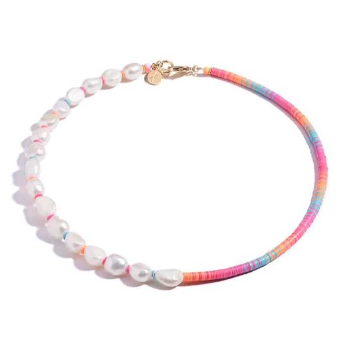 Women’s bar necklaces-The Frances Coral Reef Beaded Collar Necklace