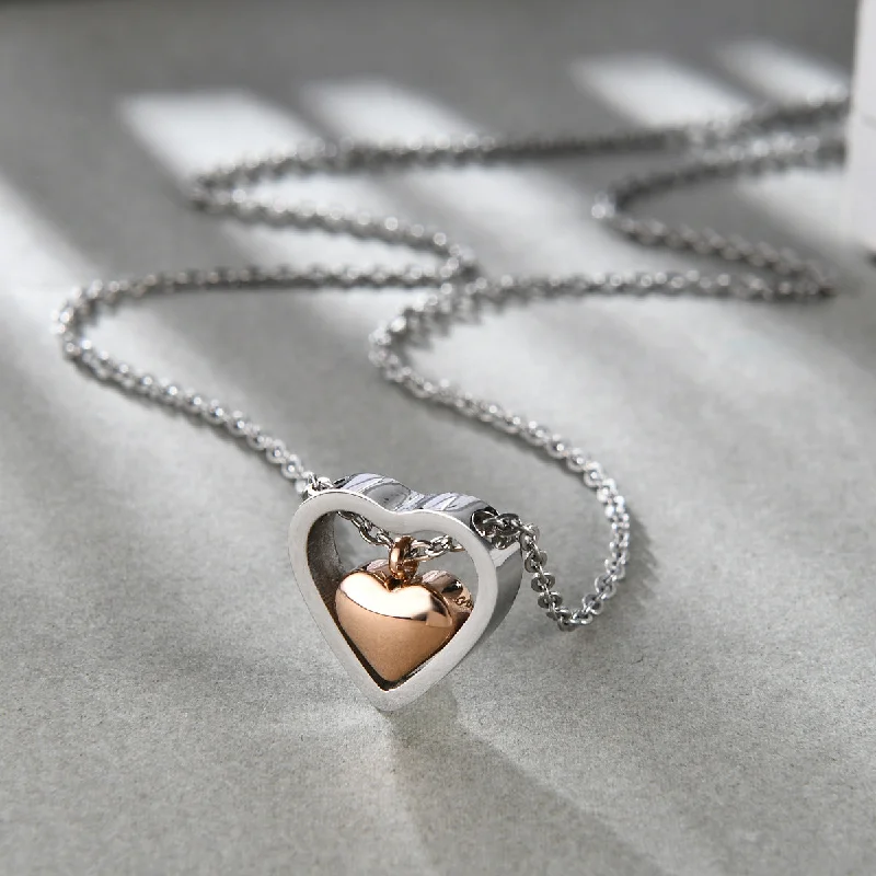 Women’s infinity necklaces-Fashion Heart Shape Titanium Steel Plating Pendant Necklace 1 Piece