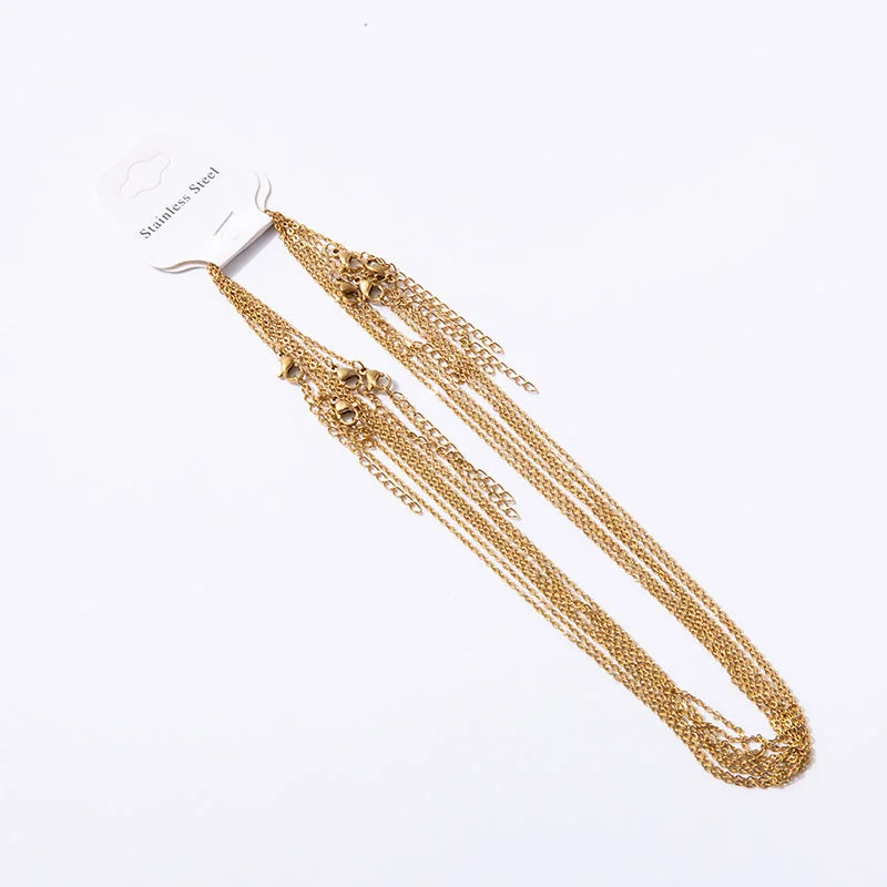 Width 2.0/Chain Length 45cm Extension Chain 5cm/Gold Plating Gold