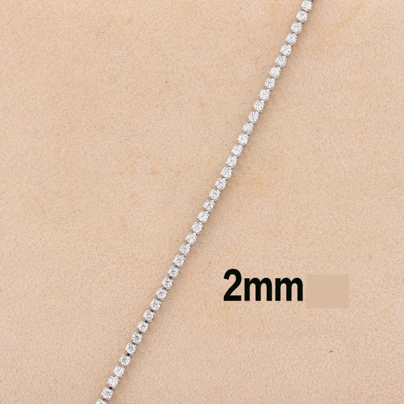 2mm White Diamond-White gold color