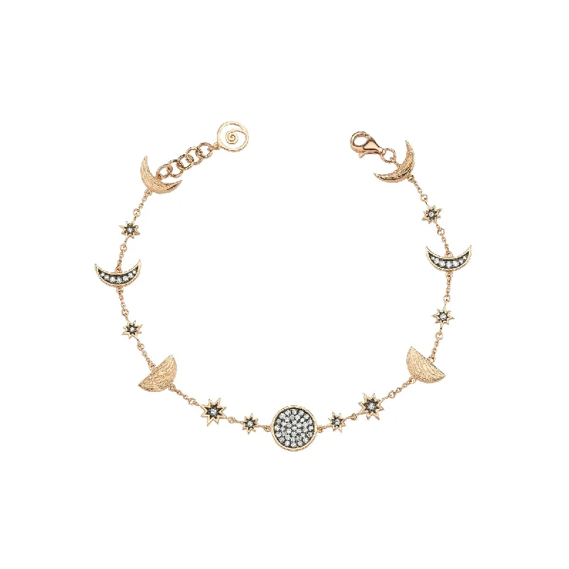 Women’s gold bracelets-MOON S MULTI AIR DIAMOND CHAIN BRACELET