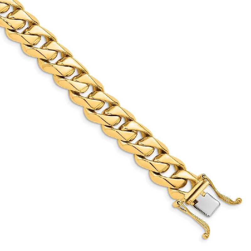 Women’s simple charm bracelets-14k 11mm Hand-polished Traditional Link Bracelet-WBC-LK120-8