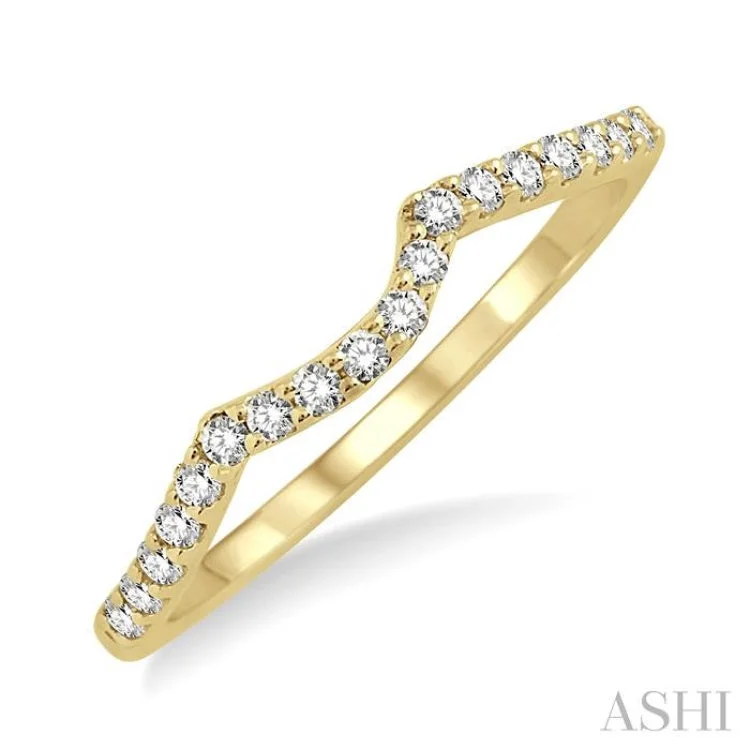 Women's white gold engagement rings-1/5 ctw Round Cut Diamond Wedding Band in 14K Yellow Gold