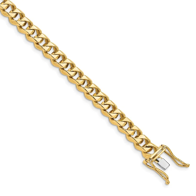 Women’s charm bracelets-14k 7mm Hand-polished Traditional Link Bracelet-WBC-LK117-8