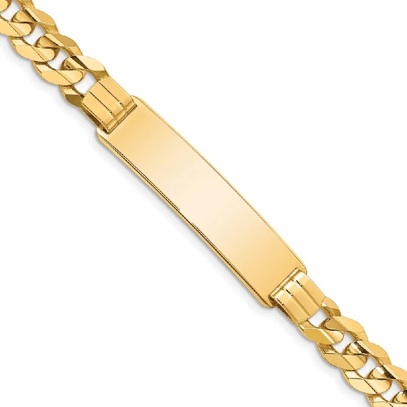 Women’s inspirational bracelets-14k Yellow Gold 8.5mm Curb ID Bracelet, 8"