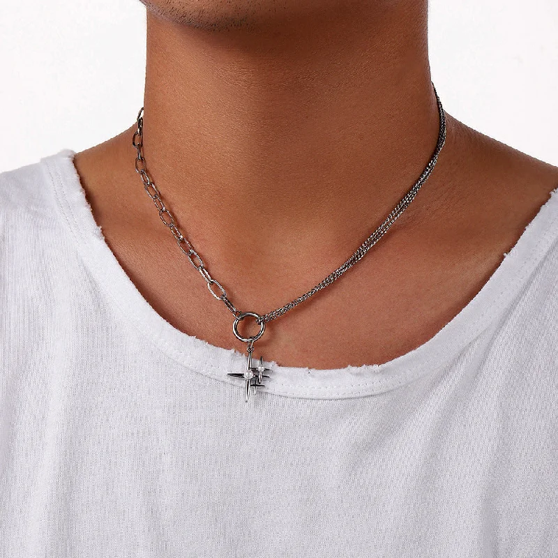 Women’s classic necklaces-Stainless Steel Simple Style Cross Plating Pendant Necklace