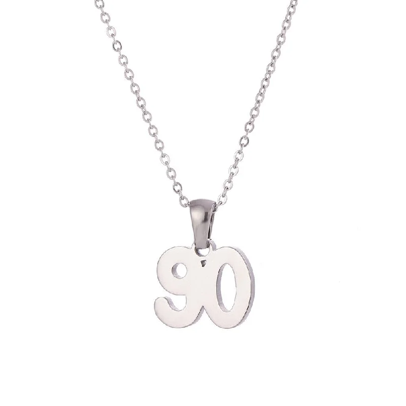 Classic Cut Year Necklace-Silver-90