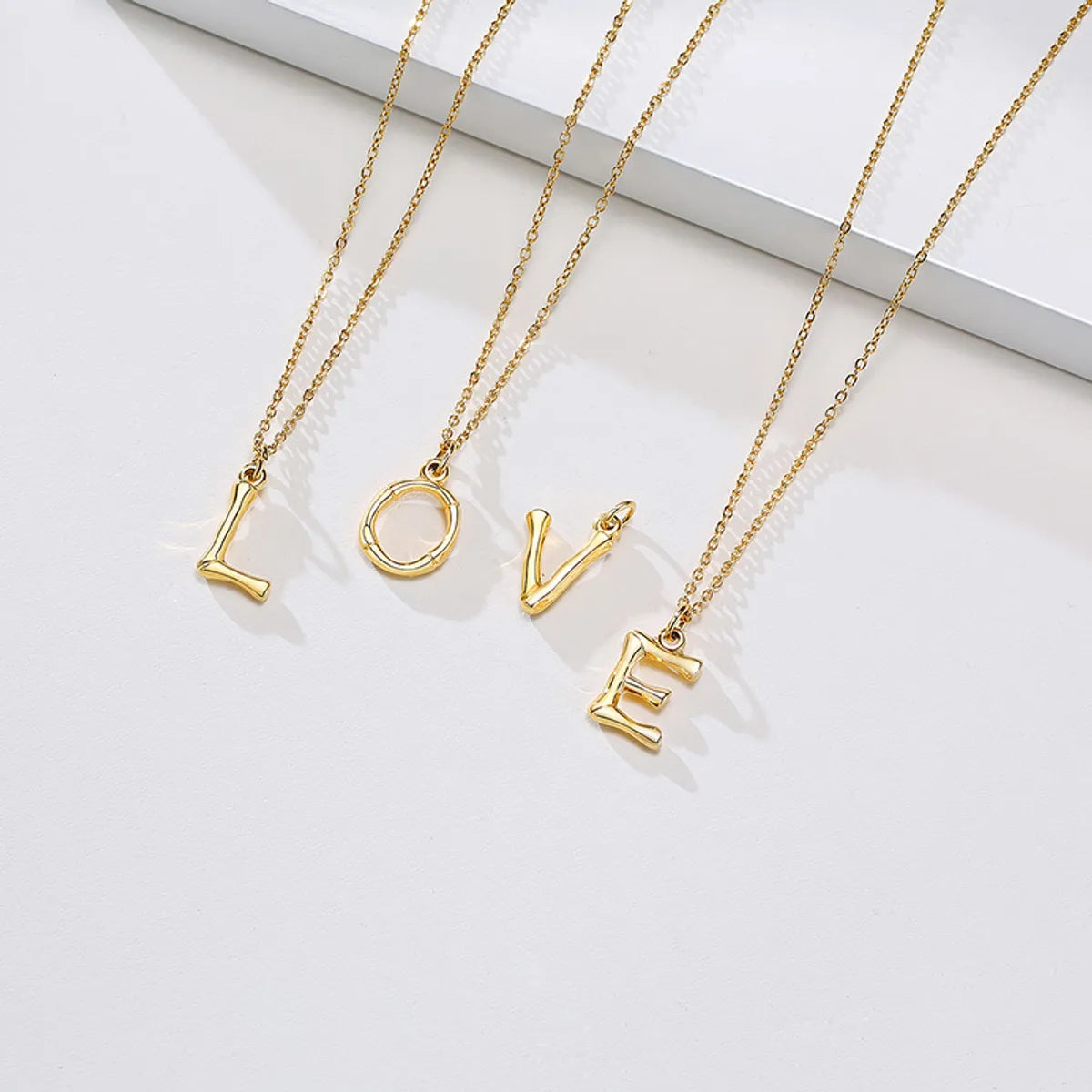 Women’s simple pendant necklaces-Fashion Letter Titanium Steel Polishing Plating Gold Plated Pendant Necklace