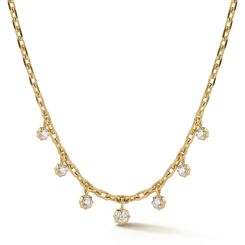 Women’s chunky gold necklaces-Sophisticate Hanging Diamond Necklace