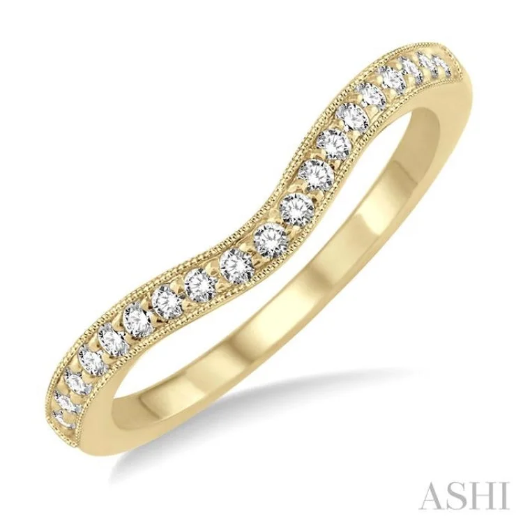 Women's eternity band engagement rings-1/5 ctw Round Cut Diamond Wedding Band in 14K Yellow Gold