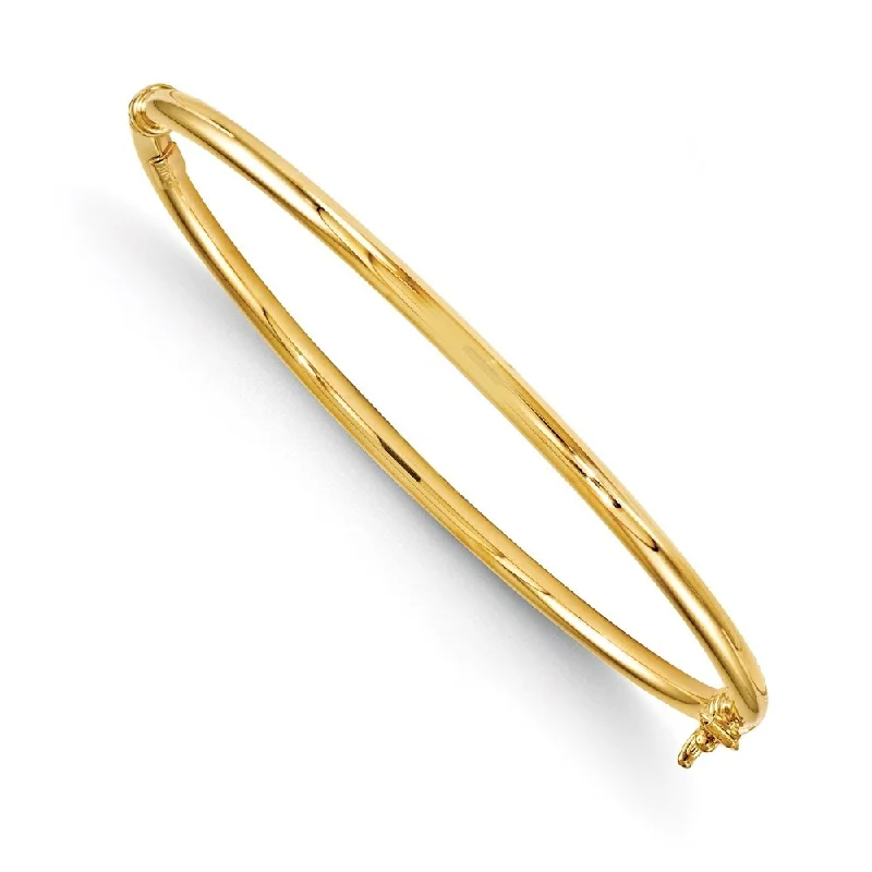 Women’s gold bangles-14k Yellow Gold 3mm Hinged Bangle Bracelet, 7.25"