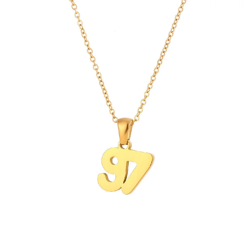 Classic Cut Year Necklace-Gold-97