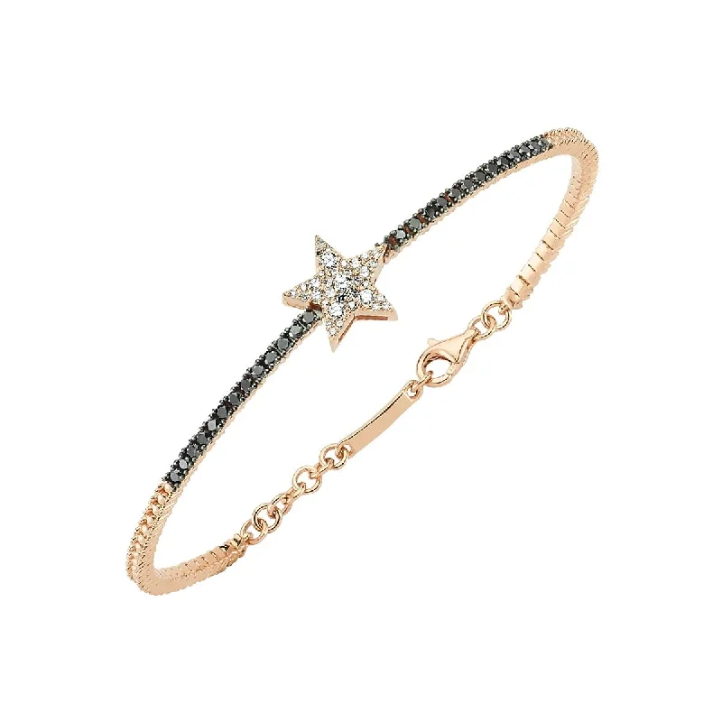 Women’s bridal bracelets-SIRIUS STAR GOLD BLACK DIAMOND BRACELET