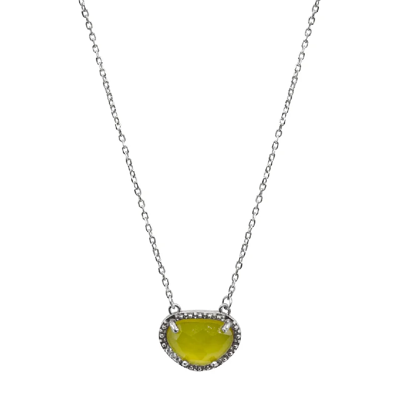 Women’s large pendant necklaces-August Birthstone Necklace peridot silver gold